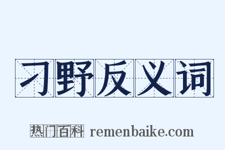 刁野反义词是什么意思的图片